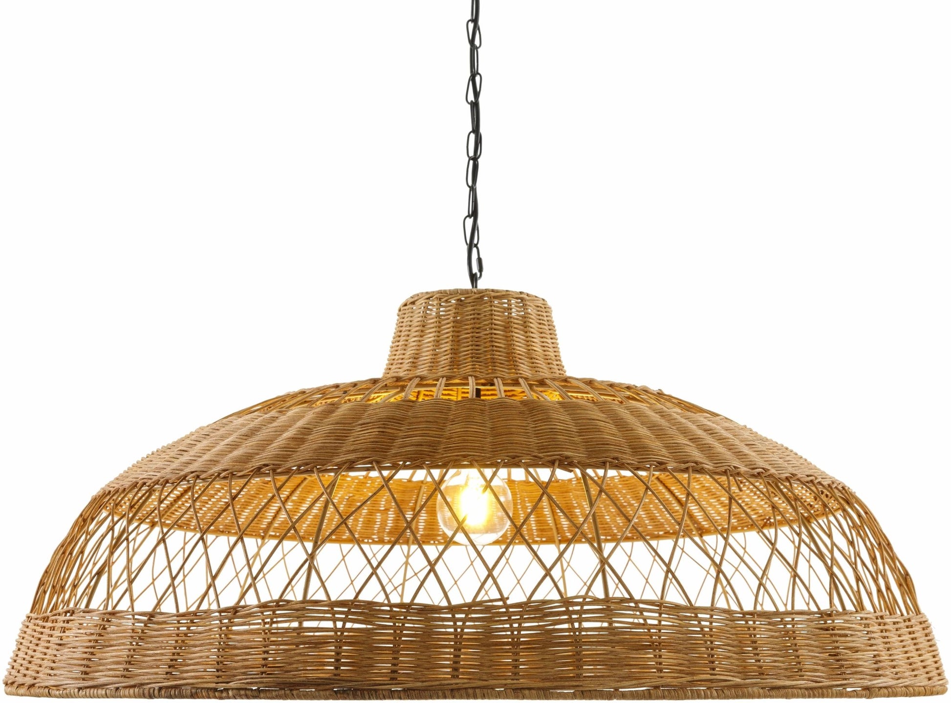 Bailleval Dark Brown Rattan Pendant - Quahog Bay Bedding