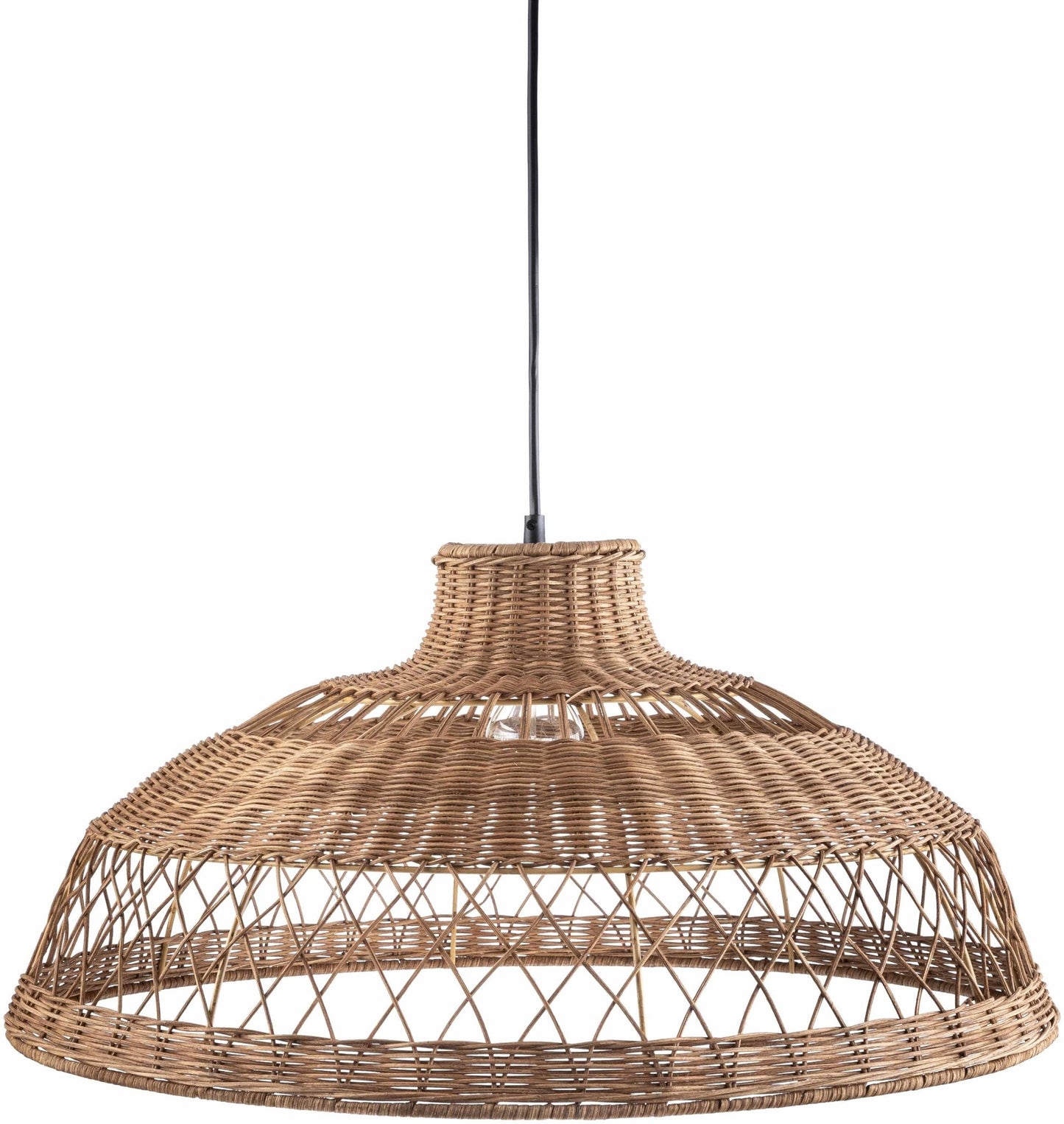 Bailleval Dark Brown Rattan Pendant - Quahog Bay Bedding