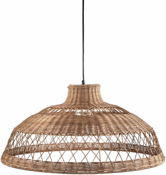 Bailleval Dark Brown Rattan Pendant - Quahog Bay Bedding