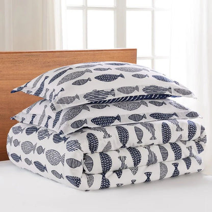 Bakio Duvet Cover Set - Nautical Themed Duvet Cover Set - Quahog Bay Bedding