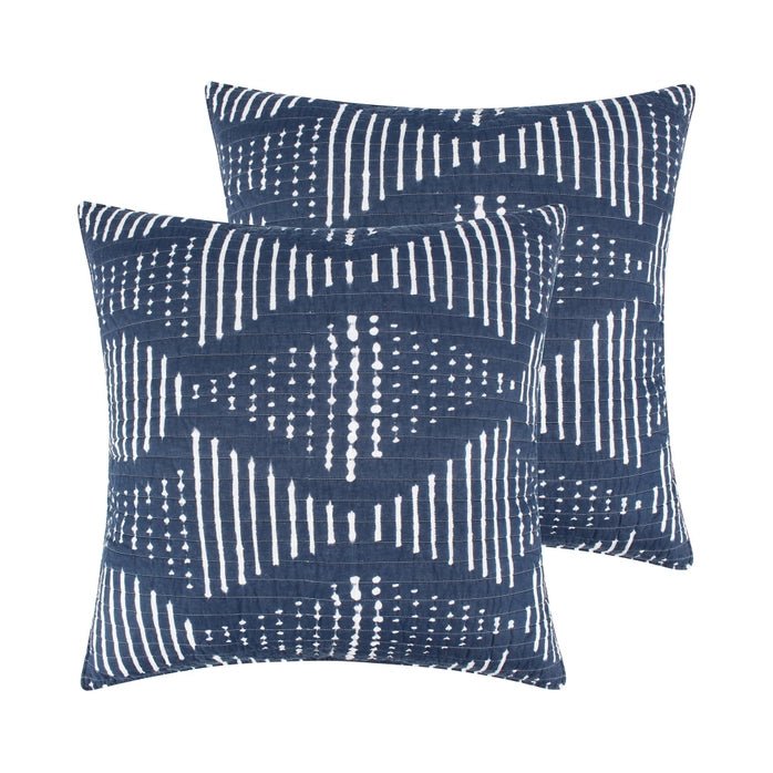 Bakio Euro Pillow Sham | Set of 2 | Nautical Shams - Quahog Bay Bedding