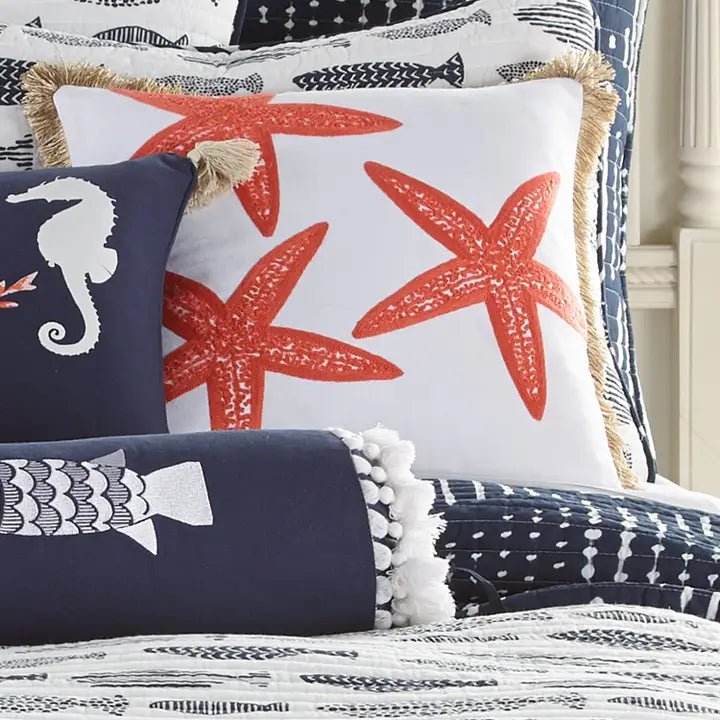 Bakio Starfish Pillow - Nautical / Coastal Accent Pillows - Quahog Bay Bedding