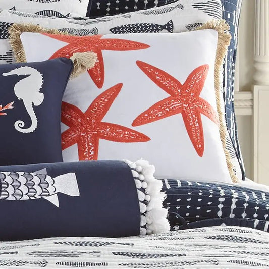 Bakio Starfish Pillow - Nautical / Coastal Accent Pillows - Quahog Bay Bedding