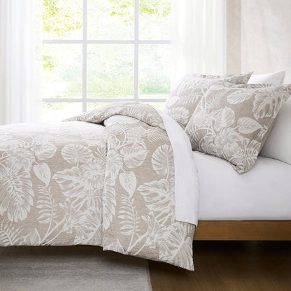 Bali Tropical Leaves Gauze Jacquard Duvet Cover Set - Quahog Bay Bedding