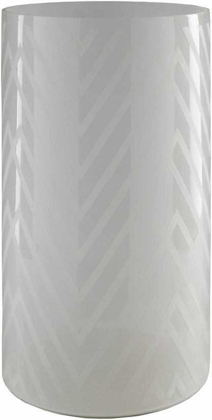 Ballajura White Chevron Pattern Glasas Stool - Quahog Bay Bedding