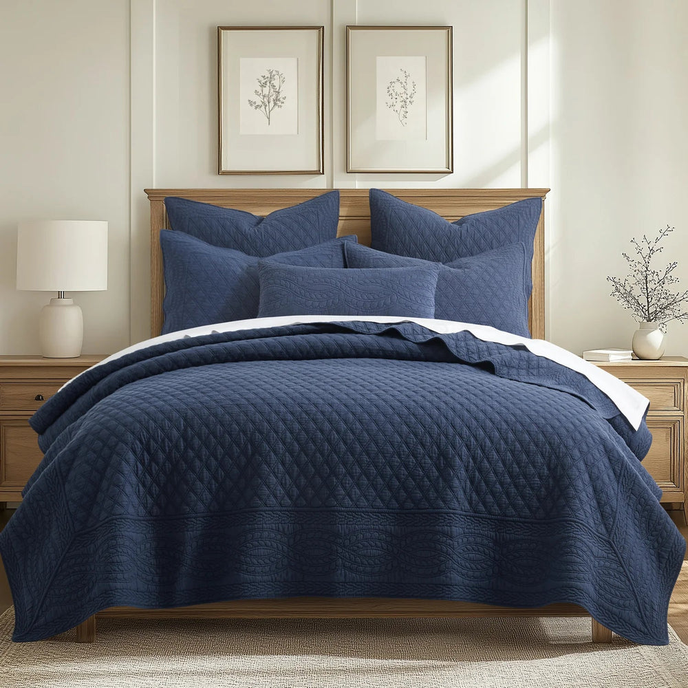 Ballou Bedspread Set - Navy Blue - Quahog Bay Bedding