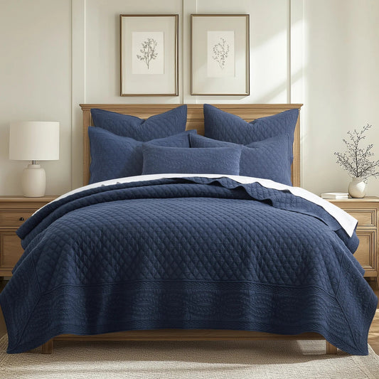 Ballou Bedspread Set - Navy Blue - Quahog Bay Bedding