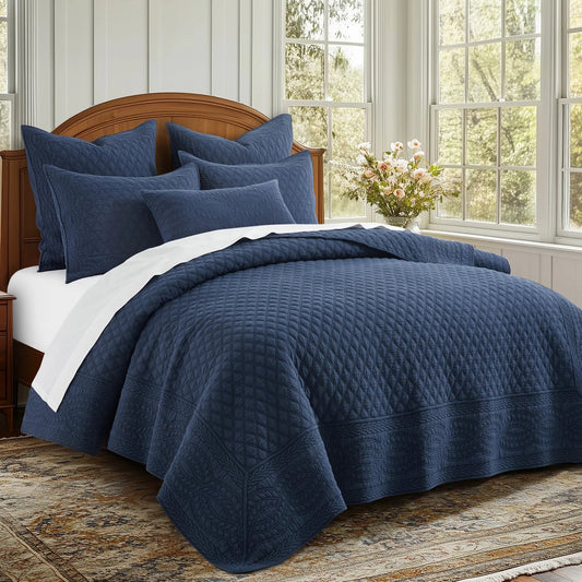 Ballou Bedspread Set - Navy Blue - Quahog Bay Bedding