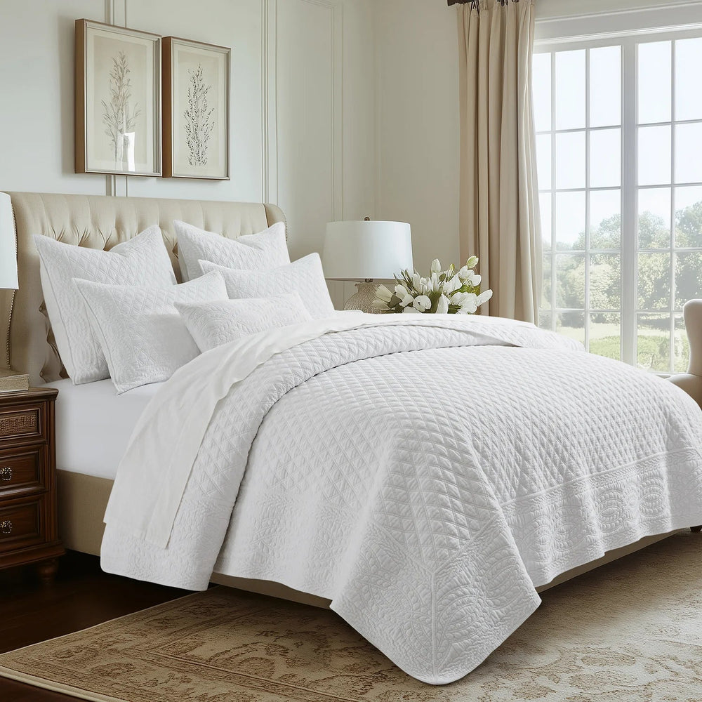 Ballou Bedspread Set - White - Quahog Bay Bedding