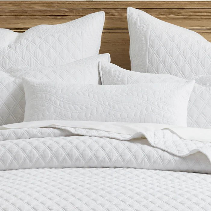 Ballou Bright White Rectangular Pillow - Quahog Bay Bedding