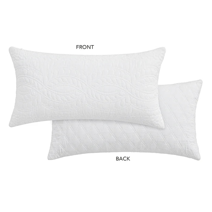 Ballou Bright White Rectangular Pillow - Quahog Bay Bedding