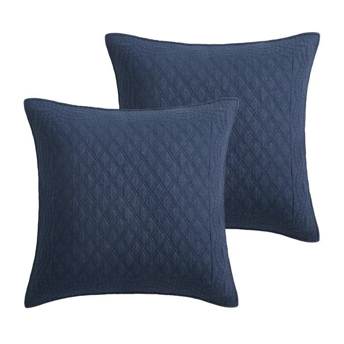Ballou Euro Shams Set of 2 - Navy Blue - Quahog Bay Bedding
