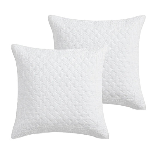 Ballou Euro Shams Set of 2 - White - Quahog Bay Bedding