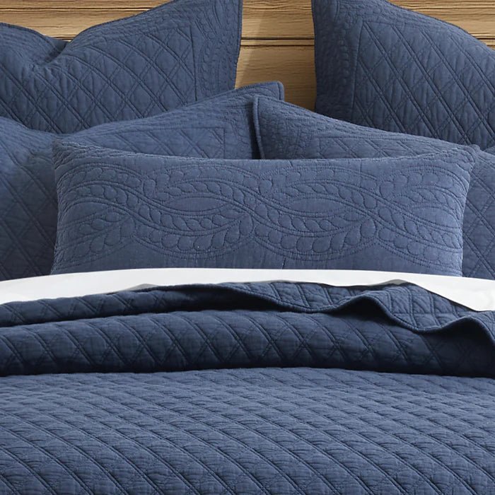 Ballou Navy Blue Rectangular Pillow - Quahog Bay Bedding