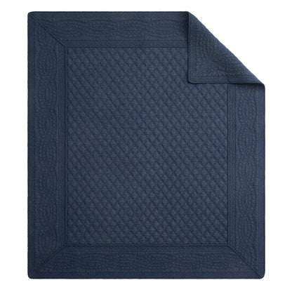 Ballou Throw Blanket - Navy Blue - Quahog Bay Bedding