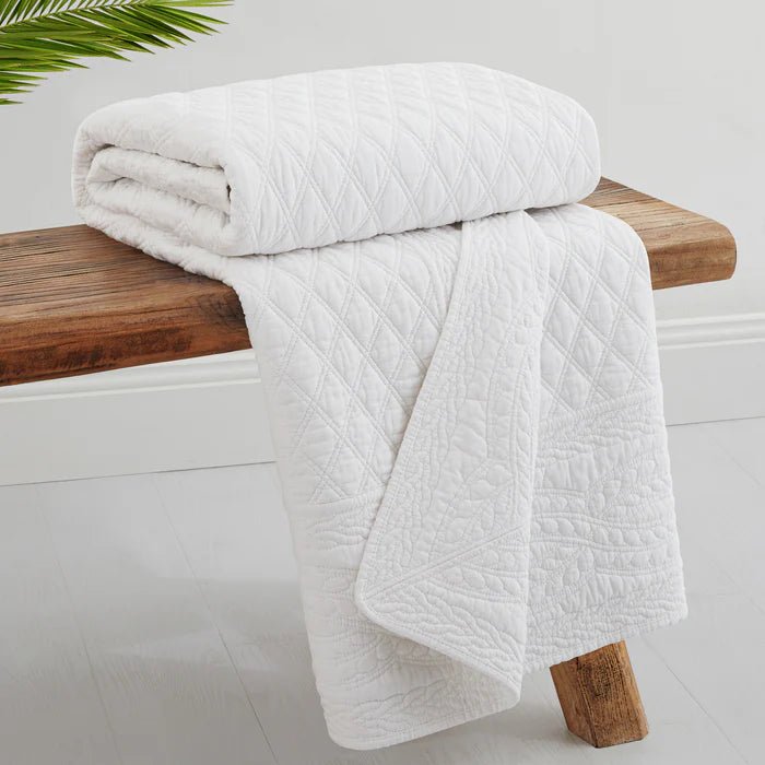 Ballou Throw Blanket - White - Quahog Bay Bedding