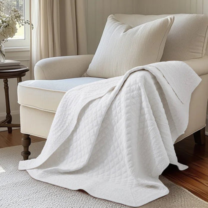 Ballou Throw Blanket - White - Quahog Bay Bedding