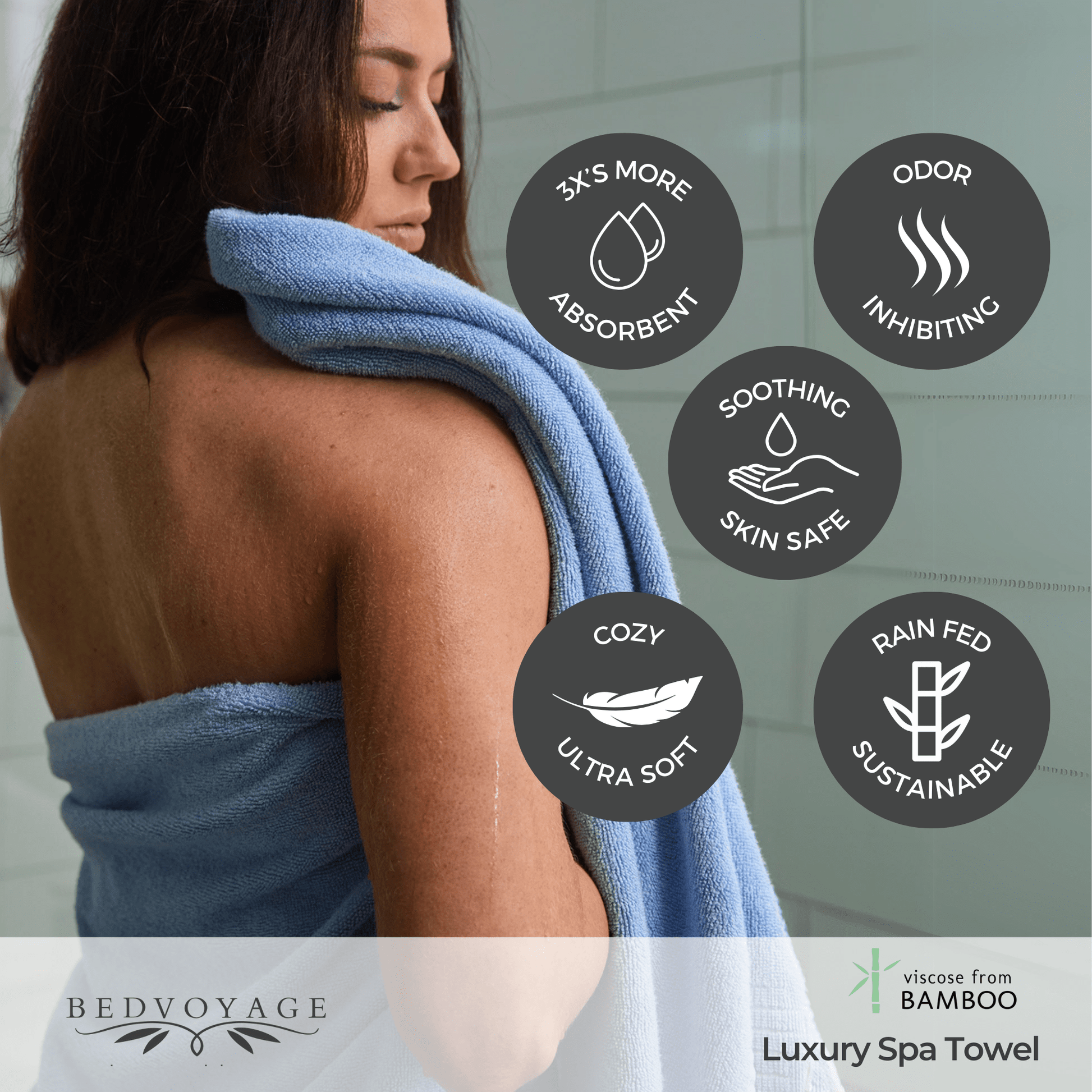 Bamboo 6 Piece Spa Towel Set – Ocean - Quahog Bay Bedding