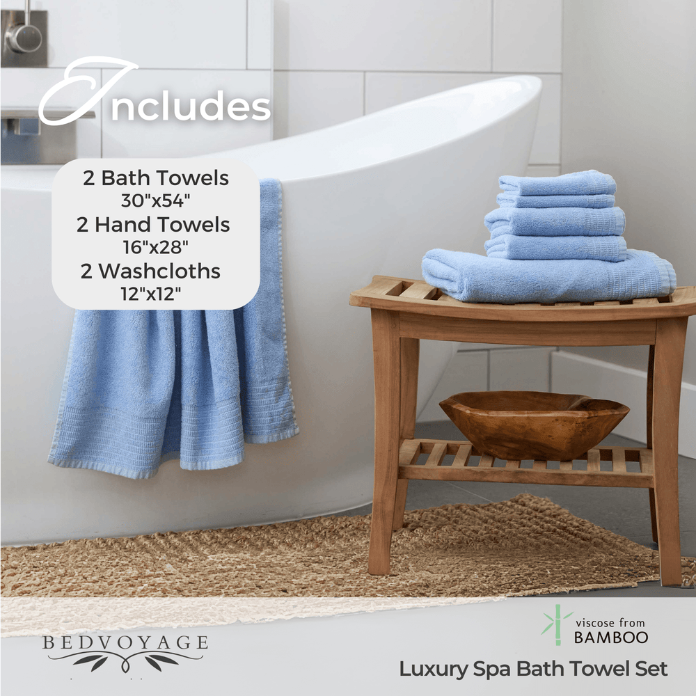 Bamboo 6 Piece Spa Towel Set – Ocean - Quahog Bay Bedding