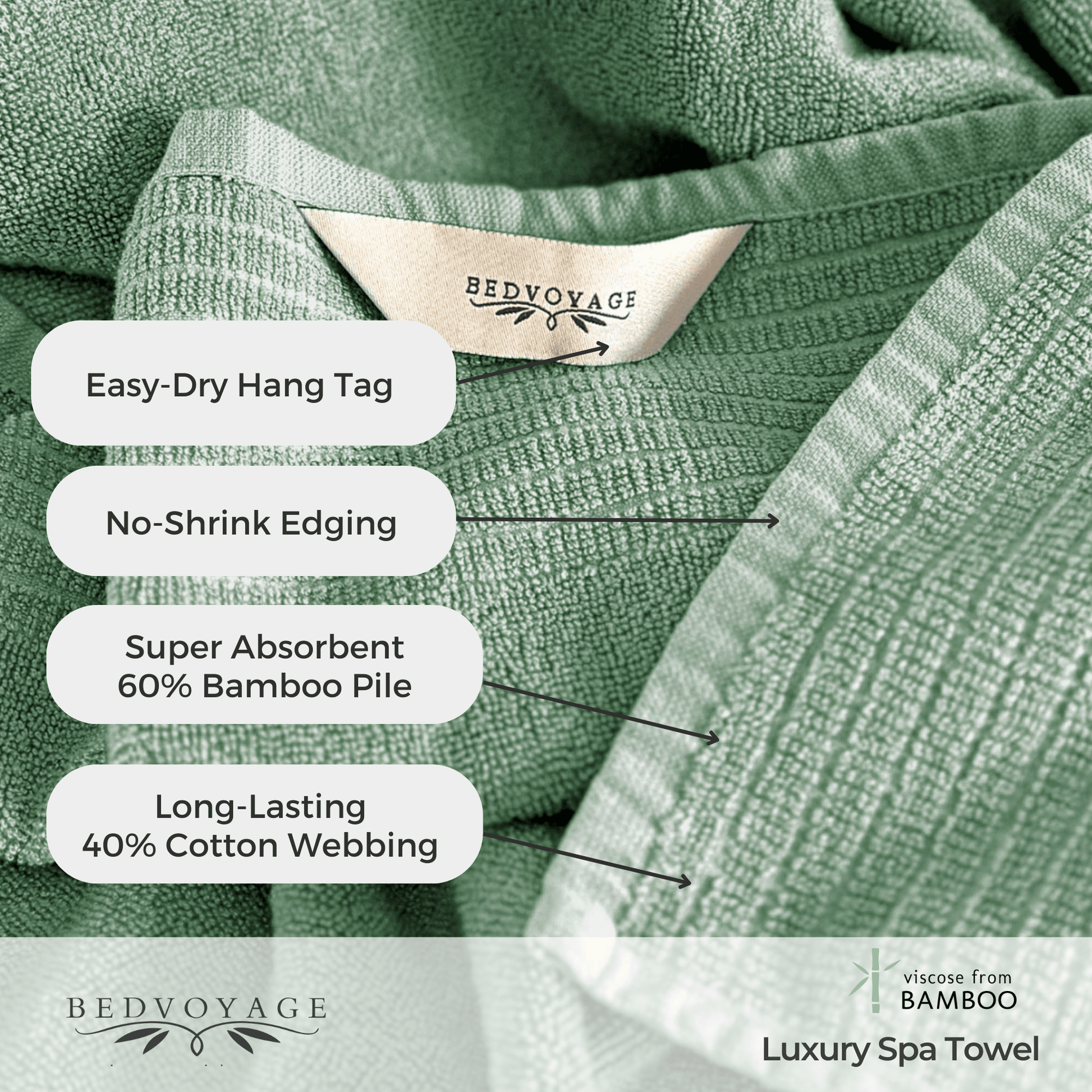 Bamboo 6 Piece Spa Towel Set – Seaglass - Coastal Bath Towels - Quahog Bay Bedding