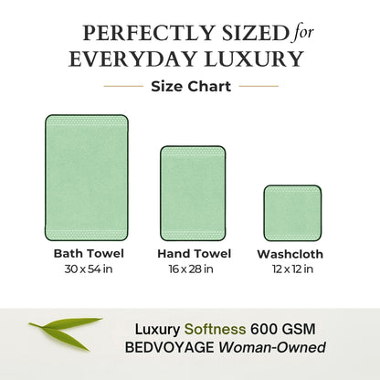 Bamboo 6 Piece Spa Towel Set – Seaglass - Coastal Bath Towels - Quahog Bay Bedding