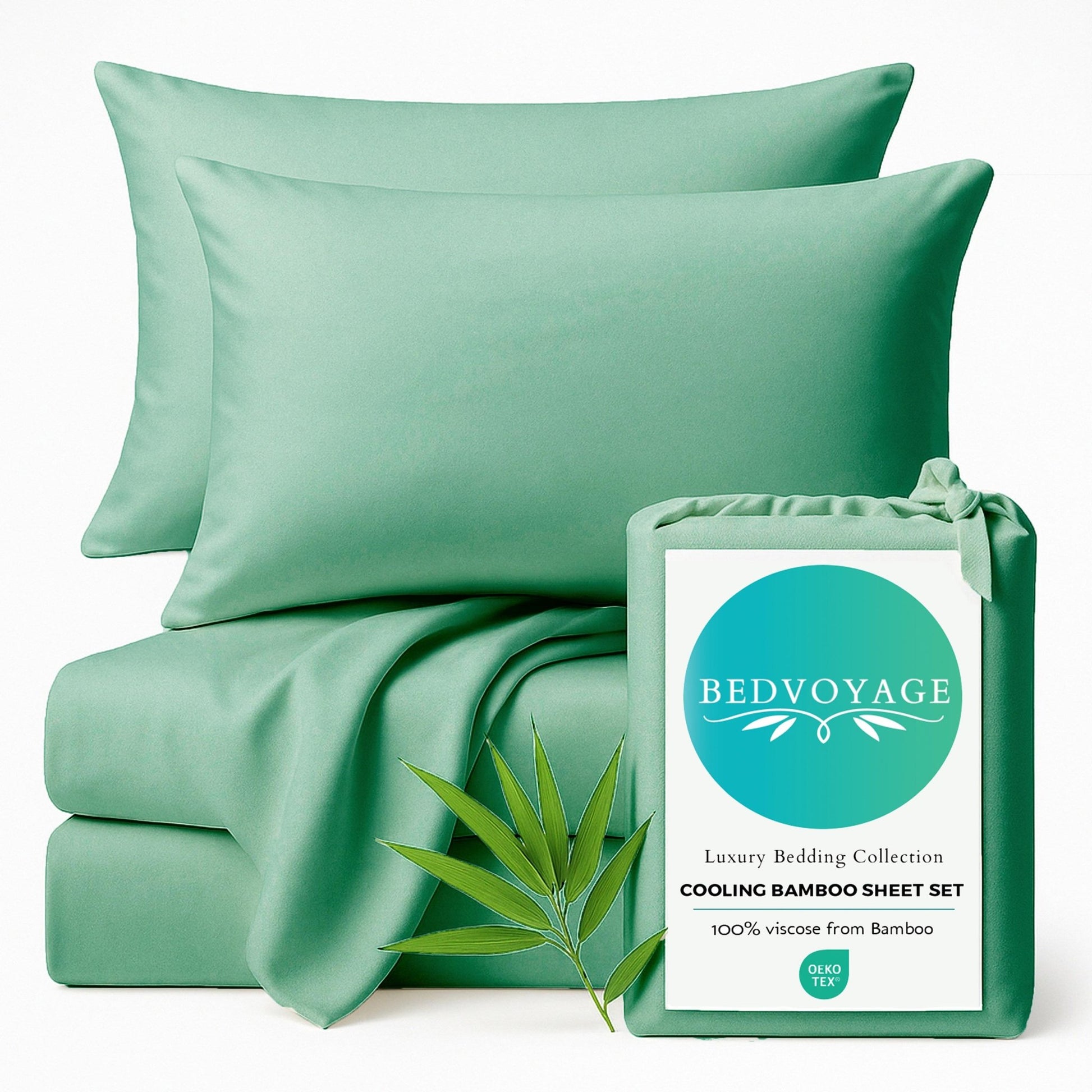 Bamboo Bed Sheet Set - Seaglass - Cooling Bamboo Sheets - Quahog Bay Bedding