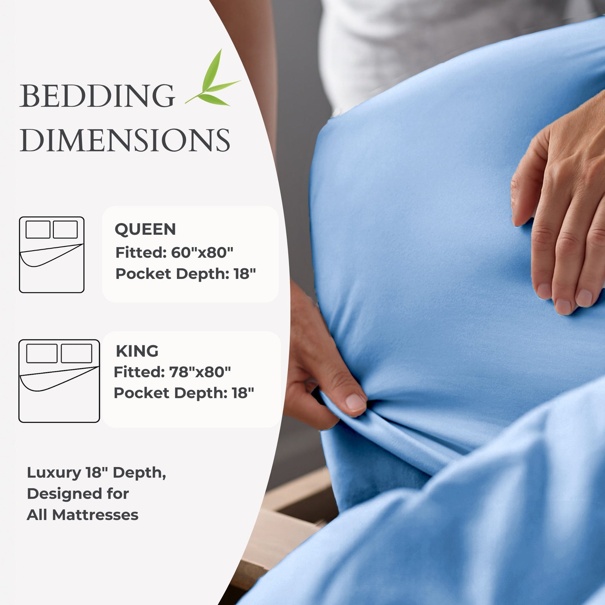 Bamboo Fitted Sheet - Ocean - Cooling Breathable Bamboo Sheets - Quahog Bay Bedding