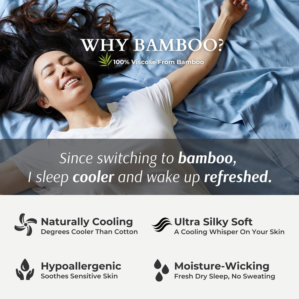 Bamboo Fitted Sheet - Ocean - Cooling Breathable Bamboo Sheets - Quahog Bay Bedding