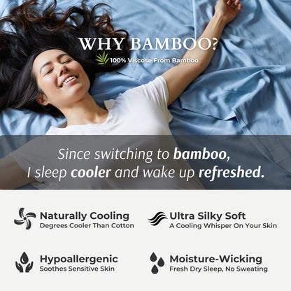 Bamboo Fitted Sheet - Ocean - Cooling Breathable Bamboo Sheets - Quahog Bay Bedding