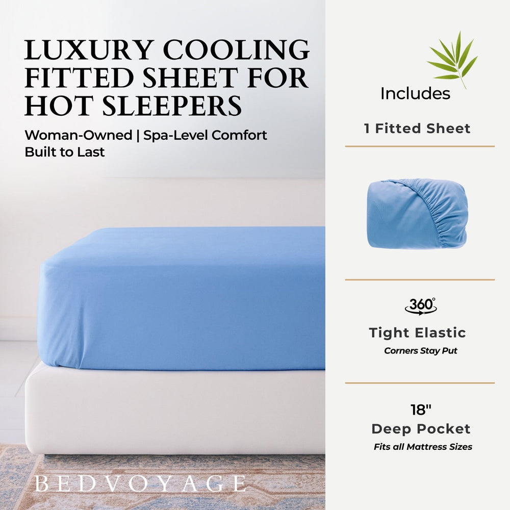Bamboo Fitted Sheet - Ocean - Cooling Breathable Bamboo Sheets - Quahog Bay Bedding