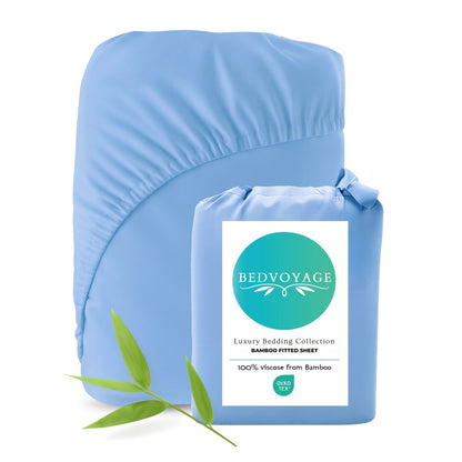 Bamboo Fitted Sheet - Ocean - Cooling Breathable Bamboo Sheets - Quahog Bay Bedding