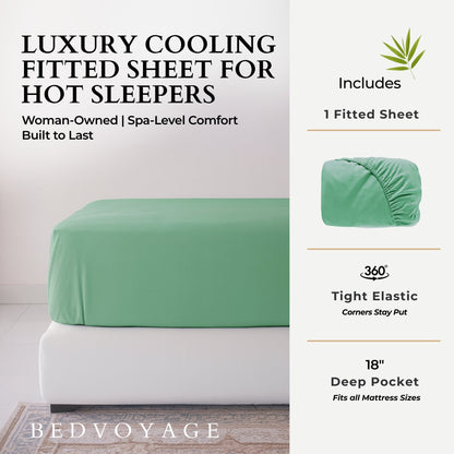 Bamboo Fitted Sheet - Seaglass - Cooling Bamboo Sheets - Quahog Bay Bedding