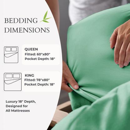 Bamboo Fitted Sheet - Seaglass - Cooling Bamboo Sheets - Quahog Bay Bedding