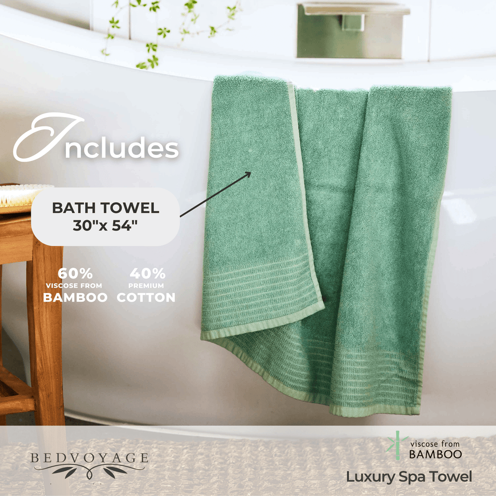 Bamboo Spa Bath Towel – Seaglass - Coastal Bath Towels - Quahog Bay Bedding