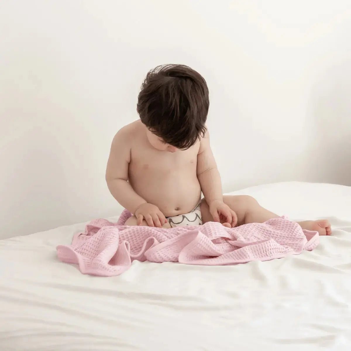 Bamboo Waffle Hooded Baby Towel - Quahog Bay Bedding