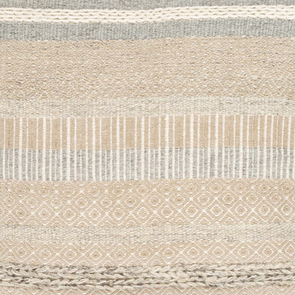 Bancroft Ivory Handwoven Textured Pouf - Quahog Bay Bedding