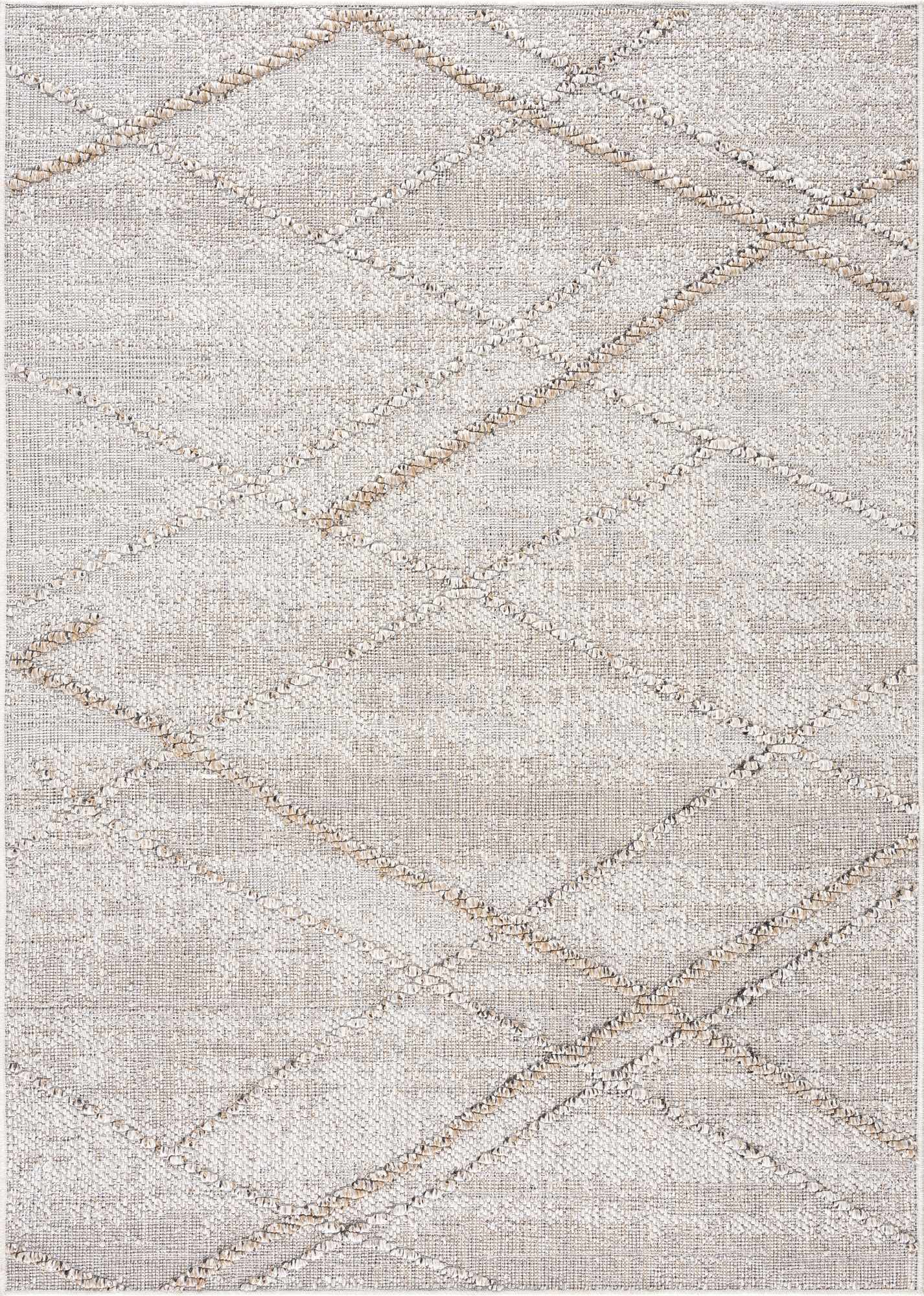 Baqer Bone & Tan Textured Performance Rug - Clearance - Quahog Bay Bedding