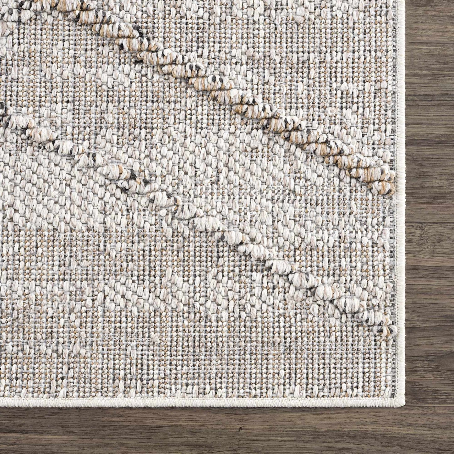 Baqer Bone & Tan Textured Performance Rug - Clearance - Quahog Bay Bedding