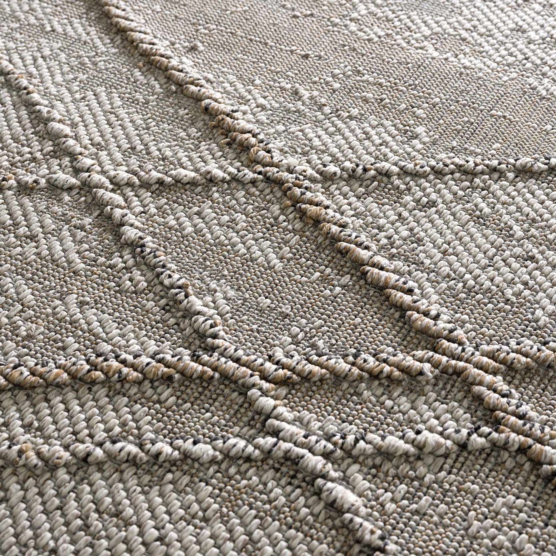 Baqer Bone & Tan Textured Performance Rug - Clearance - Quahog Bay Bedding
