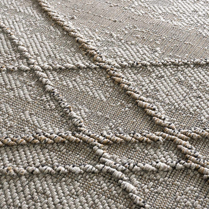 Baqer Bone & Tan Textured Performance Rug - Clearance - Quahog Bay Bedding