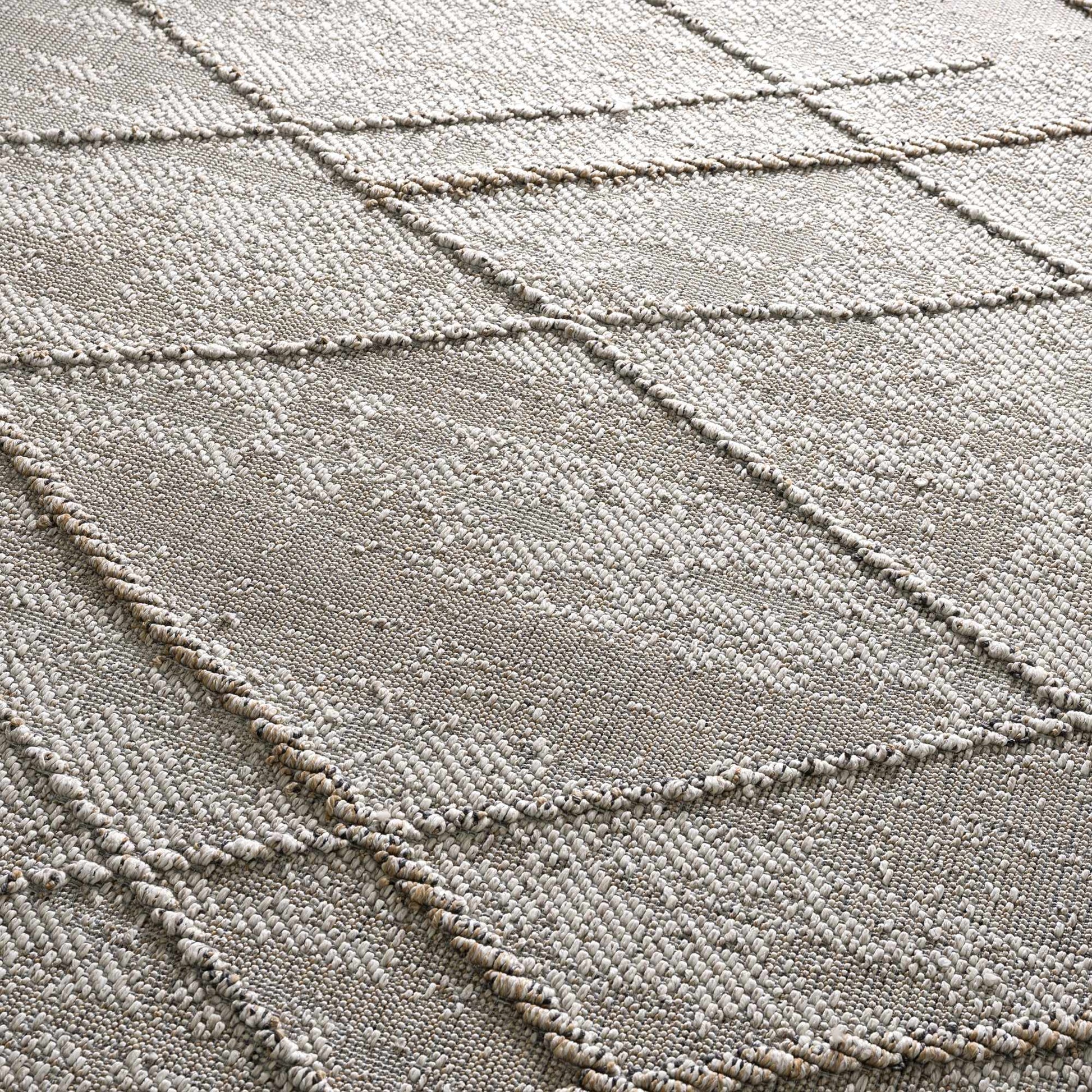 Baqer Bone & Tan Textured Performance Rug - Clearance - Quahog Bay Bedding
