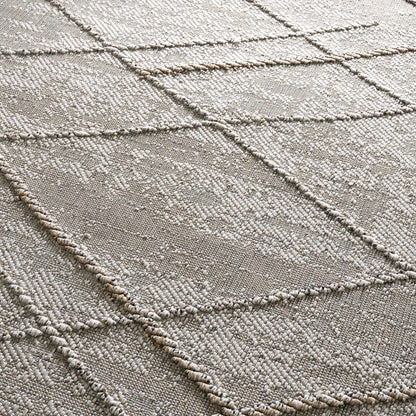 Baqer Bone & Tan Textured Performance Rug - Clearance - Quahog Bay Bedding