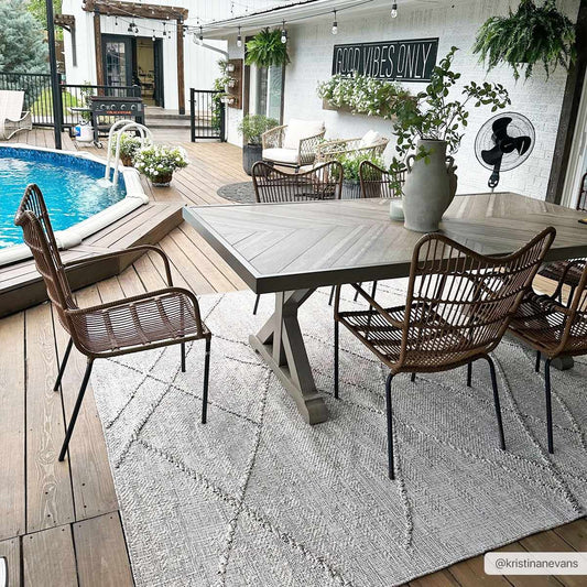 Baqer Bone & Tan Textured Performance Rug - Clearance - Quahog Bay Bedding