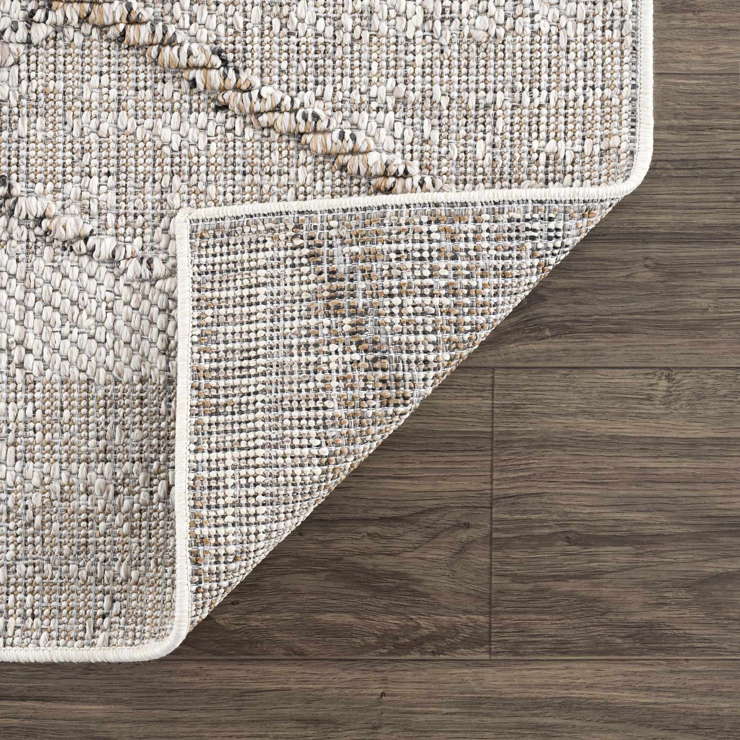 Baqer Bone & Tan Textured Performance Rug - Clearance - Quahog Bay Bedding