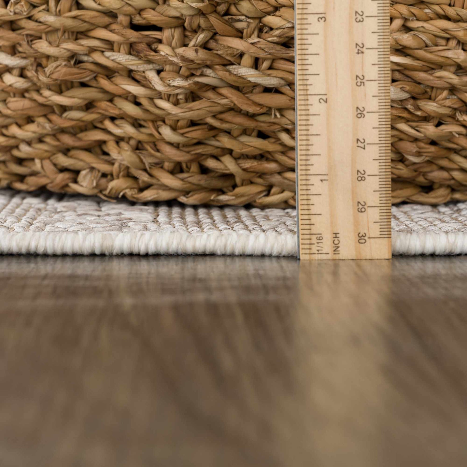 Baqer Bone & Tan Textured Performance Rug - Clearance - Quahog Bay Bedding