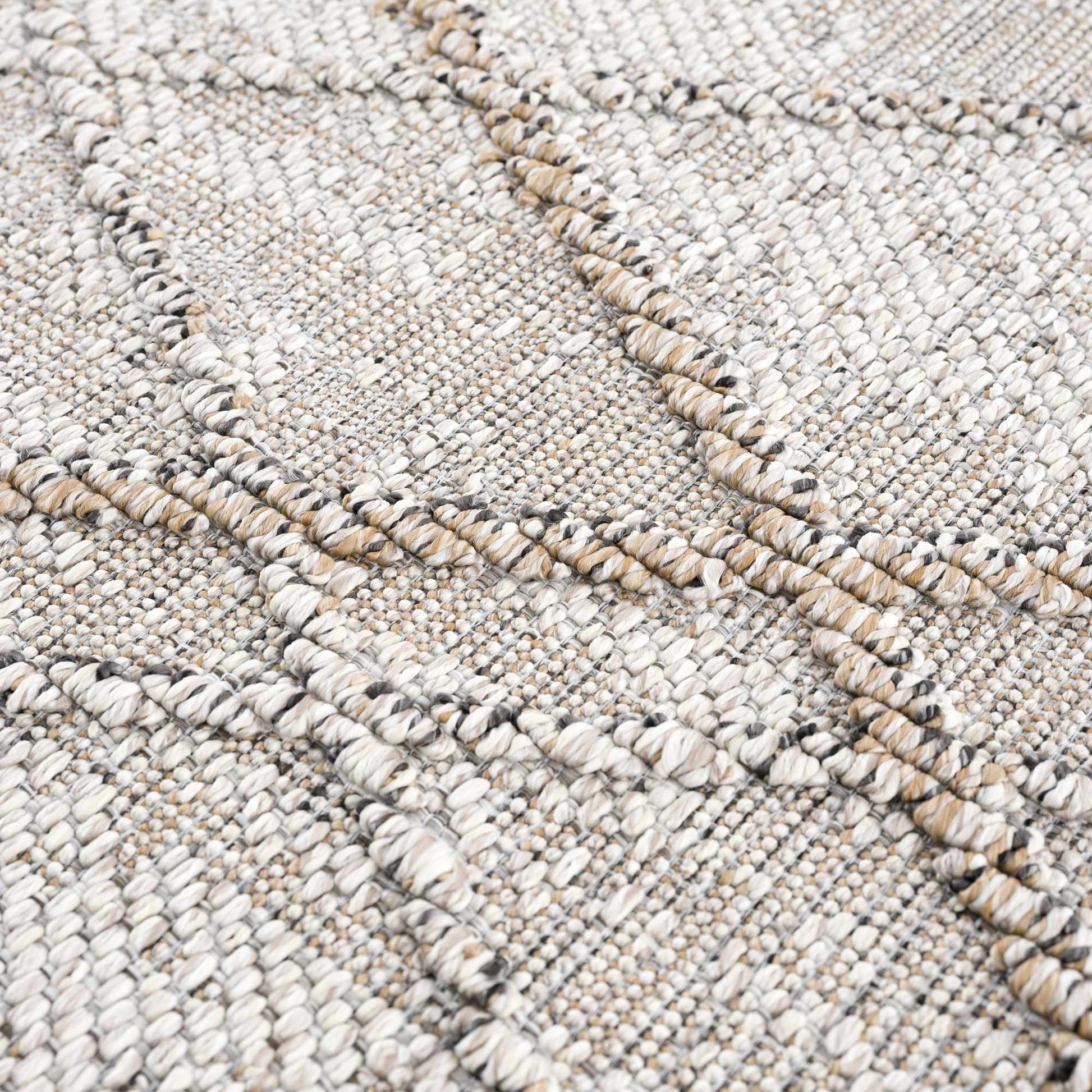 Baqer Bone & Tan Textured Performance Rug - Clearance - Quahog Bay Bedding