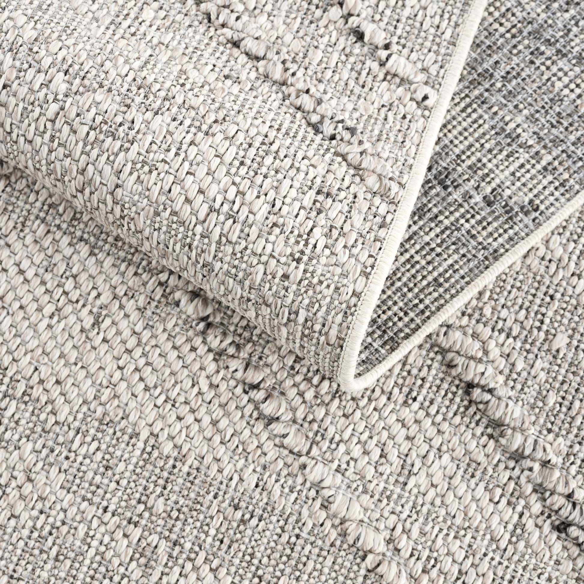 Baqer Bone & Taupe Textured Performance Rug - Clearance - Quahog Bay Bedding