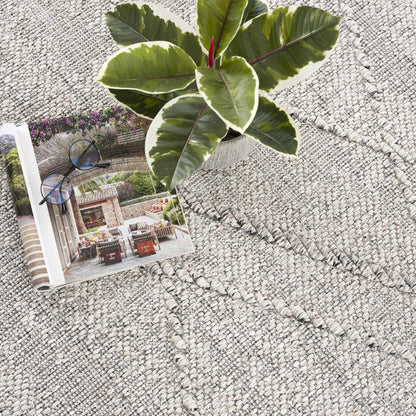 Baqer Bone & Taupe Textured Performance Rug - Clearance - Quahog Bay Bedding