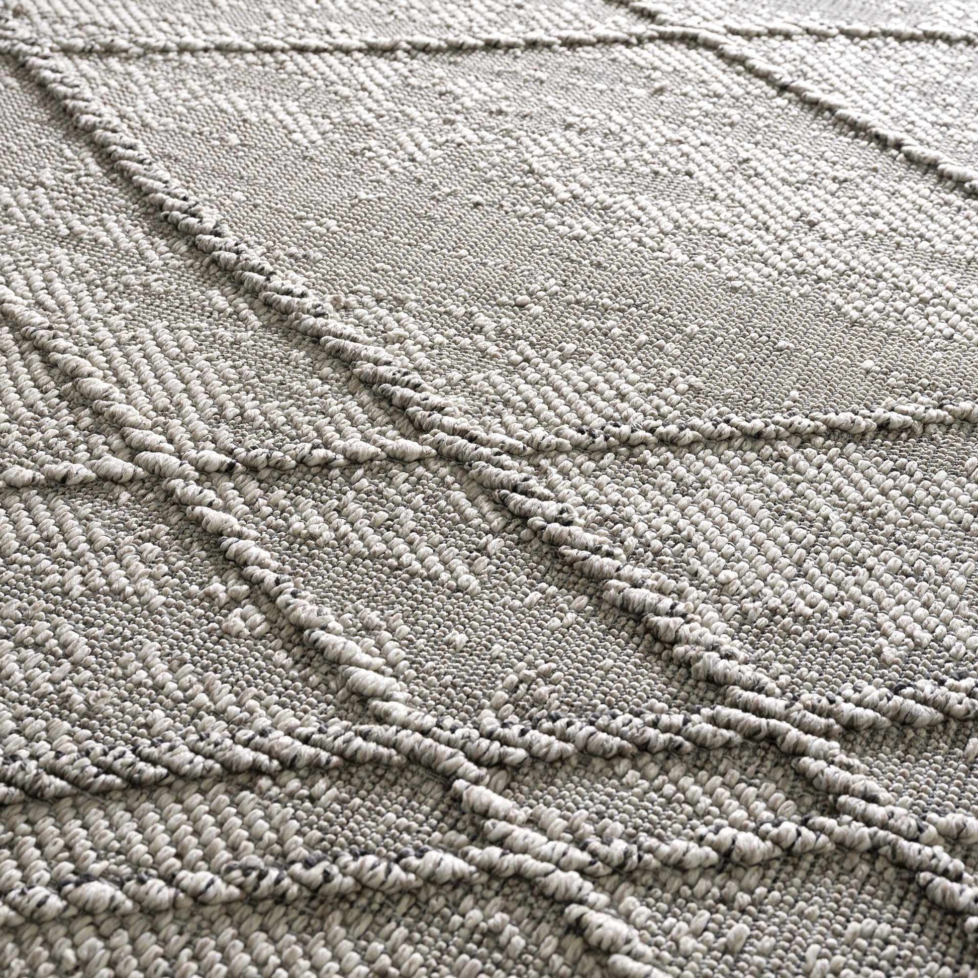Baqer Bone & Taupe Textured Performance Rug - Clearance - Quahog Bay Bedding