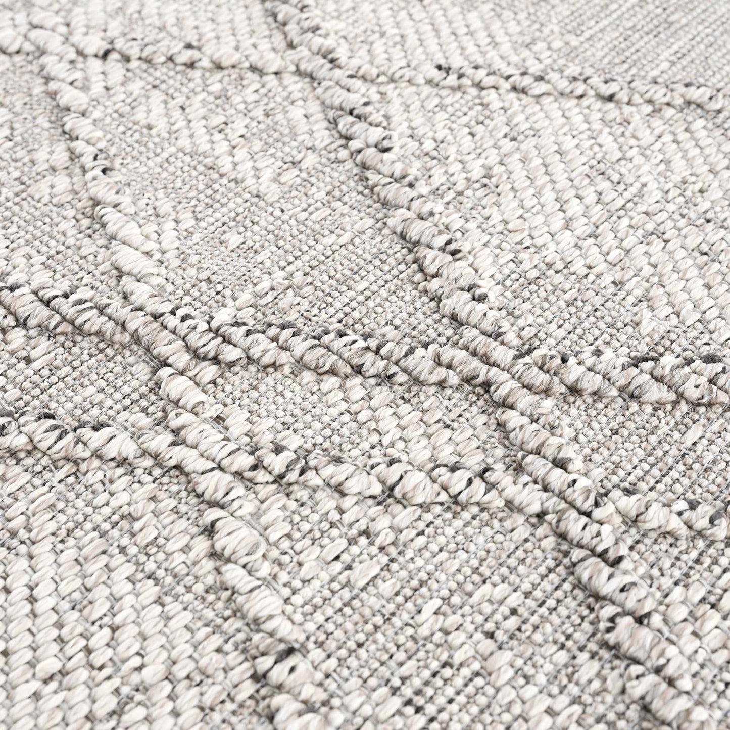 Baqer Bone & Taupe Textured Performance Rug - Clearance - Quahog Bay Bedding